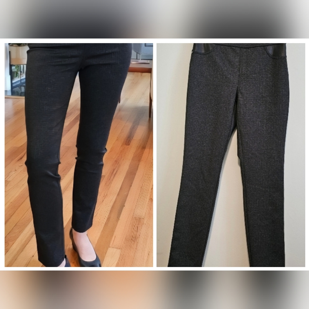 **NWT** Women's DNKY Ponte Pant, Mid Rise, Pull On, Gray Textured Color, Small